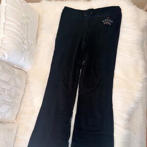 Guess Black Waffle Lounging Pants/Drawstring Waist